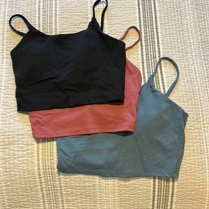 Set of 3 workout crop top sports bras